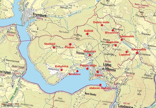 Historické lokality - mapa